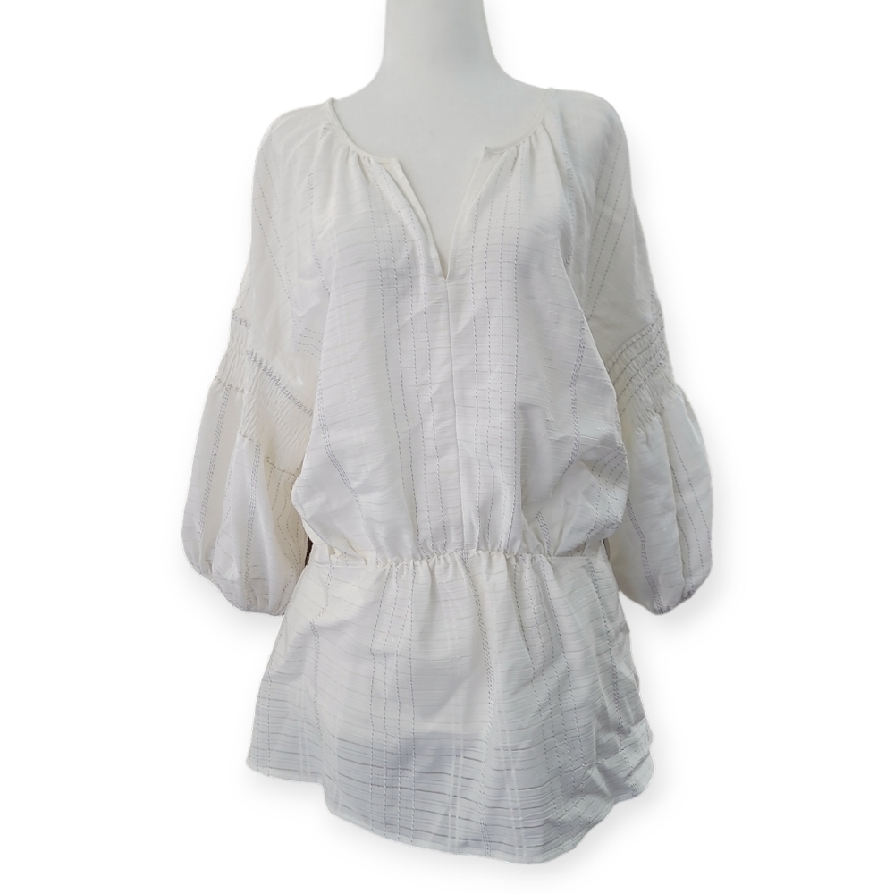 Banana Republic puffed sleeves pin Stripe  Blouse